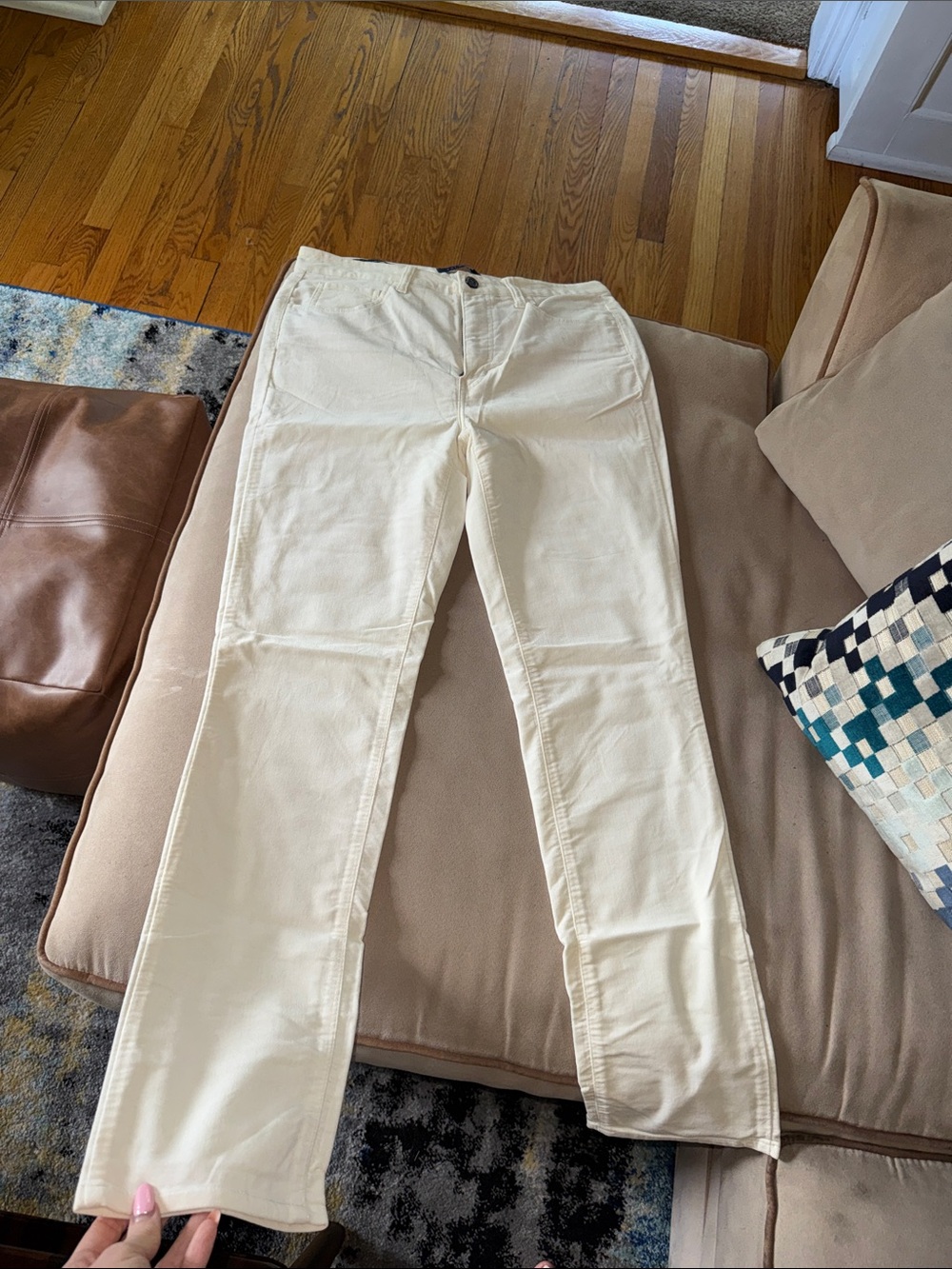 Talbots Cream High-Rise Straight-Leg Pants